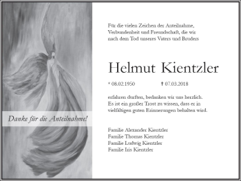 Traueranzeige von Helmut Kientzler von Trauerportal Rhein Main Presse