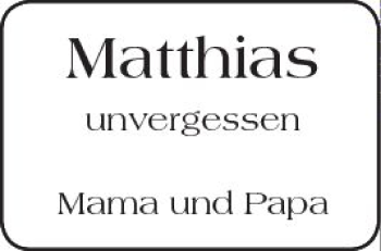 Traueranzeige von Matthias  von Trauerportal Rhein Main Presse