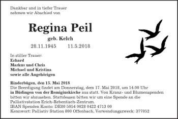 Traueranzeige von Regina Peil von  Kreisanzeiger
