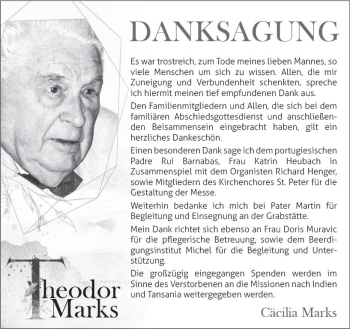 Traueranzeige von Theodor Marks von Trauerportal Rhein Main Presse