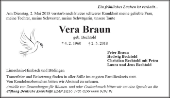 Traueranzeige von Vera Braun von  Kreisanzeiger