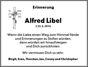 Traueranzeige von Alfred Libel von Trauerportal Rhein Main Presse