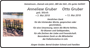 Traueranzeige von Anneliese  Gruber von  Kreisanzeiger
