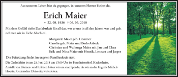Traueranzeige von Erich Maier von Trauerportal Rhein Main Presse