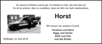 Traueranzeige von Horst Hofmeister von  Kreisanzeiger