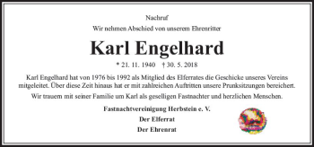 Traueranzeige von Karl Engelhard von VRM Trauer