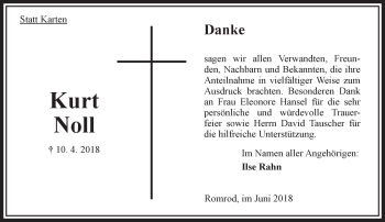 Traueranzeige von Kurt Noll von VRM Trauer