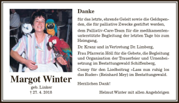 Traueranzeige von Margot Winter von  Gießener Anzeiger