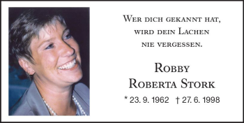 Traueranzeige von Roberta Stork von Trauerportal Rhein Main Presse