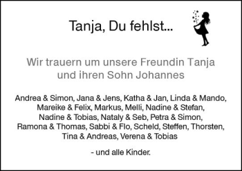 Traueranzeige von Tanja  von Trauerportal Rhein Main Presse