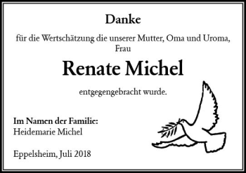 Traueranzeige von Renate Michel von vrm-trauer