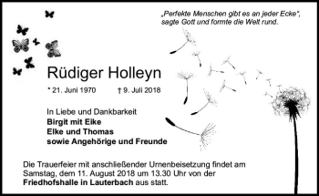Traueranzeige von Rüdiger Holleyn von VRM Trauer