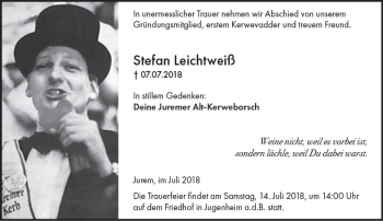 Traueranzeige von Stefan Leichtweiß von vrm-trauer