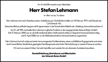 Traueranzeige von Stefan Lehmann von vrm-trauer