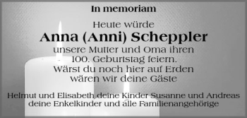 Traueranzeige von Anna Scheppler von vrm-trauer