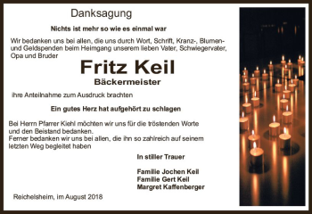 Traueranzeige von Fritz Keil von vrm-trauer