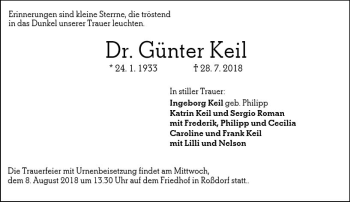 Traueranzeige von Günter Keil von vrm-trauer