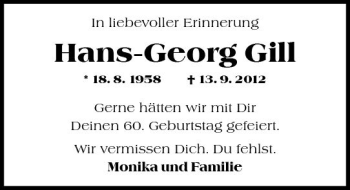 Traueranzeige von Hans-Georg Gill von vrm-trauer