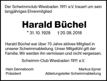 Traueranzeige von Harald Büchel von vrm-trauer