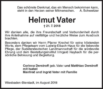 Traueranzeige von Helmut Vater von vrm-trauer