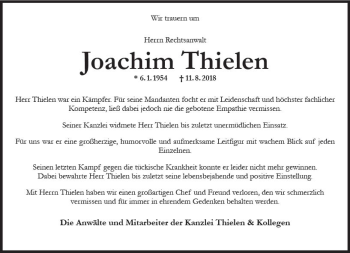 Traueranzeige von Joachim Thielen von vrm-trauer