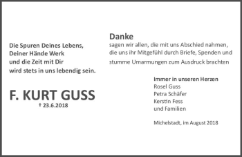 Traueranzeige von Kurt Guss von vrm-trauer