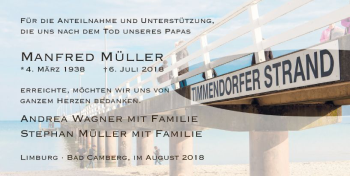 Traueranzeige von Manfred Müller von  Camberger Anzeiger