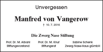 Traueranzeige von Manfred  von Vangerow von vrm-trauer