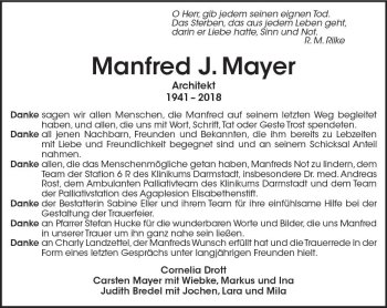 Traueranzeige von Manfred J. Mayer von vrm-trauer