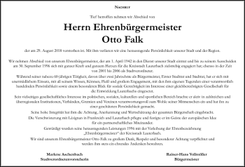 Traueranzeige von Otto Falk von VRM Trauer