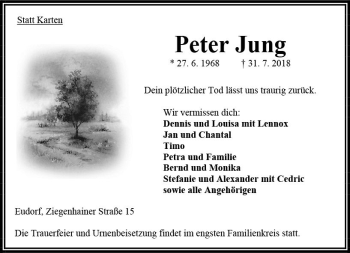 Traueranzeige von Peter Jung von VRM Trauer