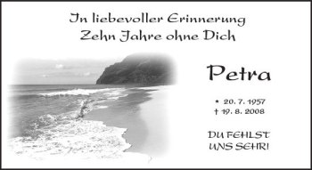 Traueranzeige von Petra  von  Gießener Anzeiger