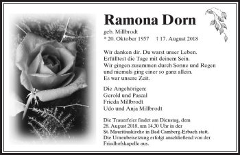 Traueranzeige von Ramona Dorn von  Camberger Anzeiger