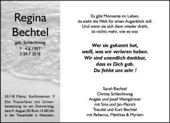 Traueranzeige von Regina Bechtel von vrm-trauer