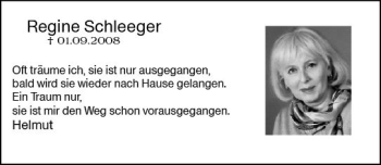 Traueranzeige von Regine Schleeger von vrm-trauer