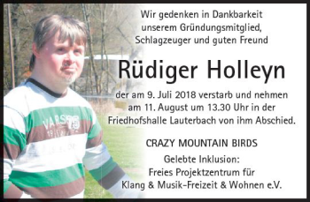 Traueranzeige von Rüdiger Holleyn von VRM Trauer