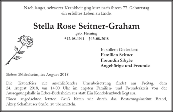 Traueranzeige von Stella Rose Seitner-Graham von vrm-trauer