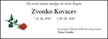 Traueranzeige von Zvonko Kovacev von vrm-trauer