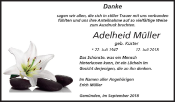 Traueranzeige von Adelheid Müller von VRM Trauer