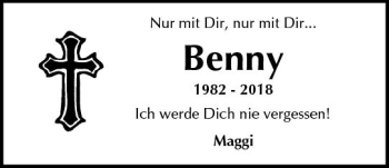 Traueranzeige von Benjamin Williams von  Kreisanzeiger
