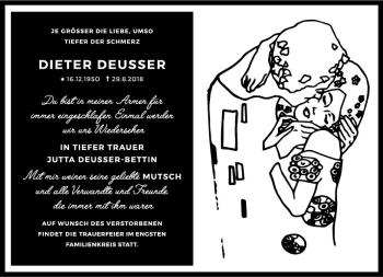Traueranzeige von Dieter Deusser von vrm-trauer