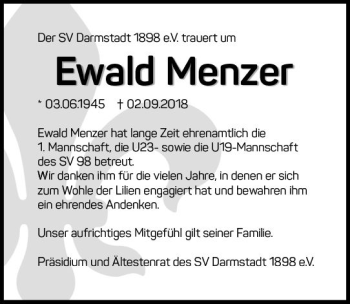 Traueranzeige von Ewald Menzer von vrm-trauer