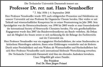 Traueranzeige von Hans Neunhoeffer von vrm-trauer
