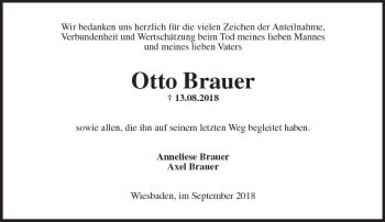 Traueranzeige von Otto Brauer von vrm-trauer
