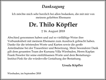 Traueranzeige von Thilo Köpfler von vrm-trauer