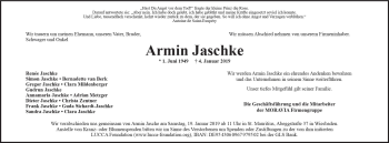 Traueranzeige von Armin Jaschke von vrm-trauer
