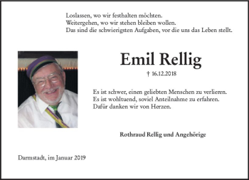Traueranzeige von Emil Rellig von vrm-trauer