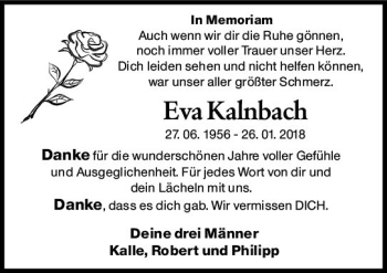 Traueranzeige von Eva Kalnbach von vrm-trauer