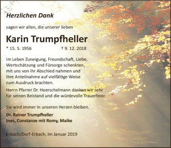 Traueranzeige von Rainer Trumpfheller von vrm-trauer