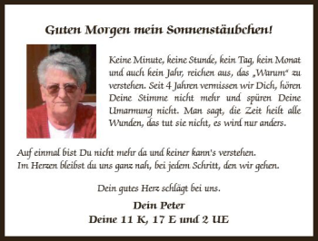 Traueranzeige von Sonnenstäubchen  von vrm-trauer